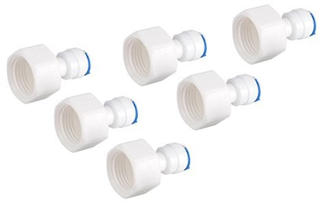 6 Stück Wasserzulaufleitung Universal Anschluss-Set, 1/4 Schlauch OD und 1/2 Weiblich Push In Schnellverbinder, RO Wasserfilter Fitting für Wasserreiniger und Umkehrosmoseanlagen