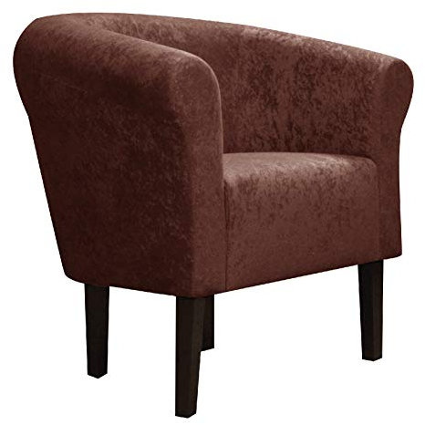 FORTISLINE Clubsessel Loungesessel Cocktailsessel Monaco 2 Mikrovelur W426_12 (Braun)