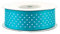Satinband mit Punkten 25mm x 25m Rolle - FARBAUSWAHL in 12/25mm - farbecht & waschbar - Schleifenband für Hochzeit - Geschenkband zum Verpacken Dekorieren Basteln - Dunkel Türkis 340D