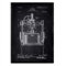 Nacnic Patent Crimpen Poster mit Wein. Blatt mit altem Design-Patent A3-Format mit schwarzem Hintergrund