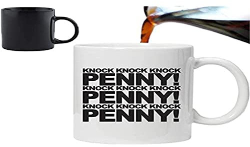 Lustige Thermotasse Knock Knock Penny | Magischer Farbwechsel Becher | Geschenk für Serienfans, Männer & Frauen | Kaffeetasse für Büro & Zuhause