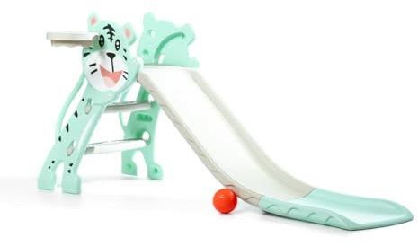 Tobogan Gatito - Azul - Tobogán niños y niñas pequeños con Canasta Ideal para Interior o Exterior