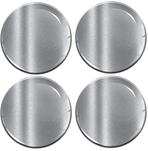Biomar Labs® 4 x 68mm Aufkleber 3D Silikon Silber Für Radkappen Nabenkappen Radnabendeckel Rad-Aufkleber Nabendeckel A 9768