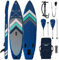 ALPIDEX Stand Up Paddle Set SUP 305 x 76 x 15 cm Belastbar bis 150 kg Aufblasbar Stabil Leicht Komplett Set Tragetasche Paddel Finnen Luftpumpe Leash Repair Kit, Farbe:Blue