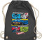 Turnbeutel Rucksack - Hot Wheels Tasche - Comic Rennautos - Unisize - Dunkelgrau - sportbeutel baumwolle kindergarten race car beutel junge juterucksäcke kinderturnbeutel backpack turntasche