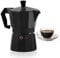 Mixpresso Aluminum Moka stove coffee maker, Moka Pot Coffee Maker for Gas or Electric Stove Top, Classic Italian Coffee Maker,5 oz , Excellent Camping Coffee Pot (Black)