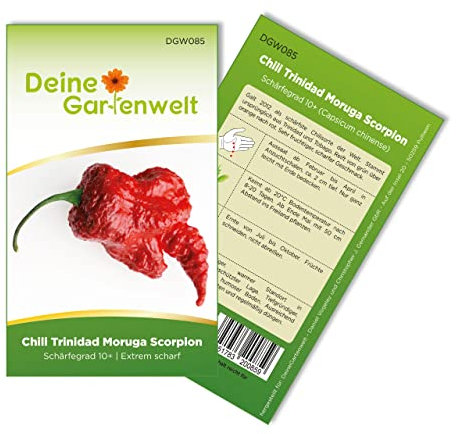 Chili Trinidad Moruga Scorpion Samen - Capsicum chinense - Chilisamen - Gemüsesamen - Saatgut für 5 Pflanzen