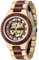 Mechanische Herren-Armbanduhr aus Holz, Skelett, automatisch, selbstaufziehend, leicht, für Herren, Braun & Rot,