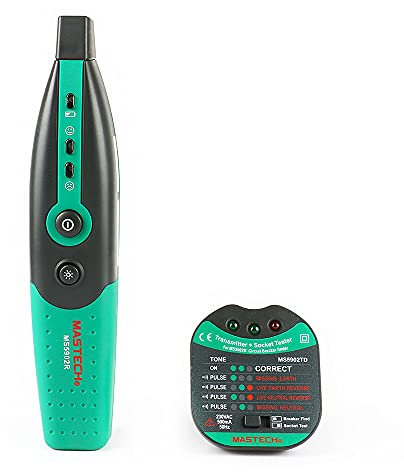 Mastech MS5902 - Detector de Interruptor Automático y Fusibles Con 3 Luces Indicadoras - Probador de Toma de Corriente (Enchufe UE 220V)