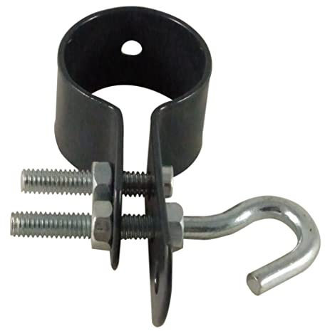 Hakenschelle Ø 34mm Befestigungsschelle für Spannstab Spannschelle runde Zaun-Pfähle Zubehör Maschendrahtzaun Grün oder Grau (grau)