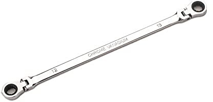 FLZOSPER Extra Long Flex-Head Double Box End Ratcheting Wrench Set, Metric … (12×13mm)