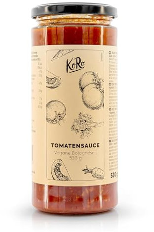 KoRo - Vegane Bolognese 530 g - Würzige Bolognesesoße mit Sojagranulat - In 5 Minuten fertig - Schmeckt wie das Original