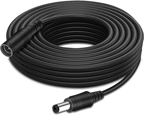 CASPERi 3M/5M/10M CCTV 2.1 x 5.5mm DC 12V Power Extension Cable Black Male to Female, Power Supply Adapter Extender Cord for CCTV Security Cameras, DVRs, LED Strips, Routers (10 Meter)