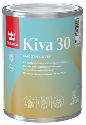 Tikkurila Kiva 30 - Vernice semi-opaca per mobili in legno, finiture, porte e finestre, 1 litro