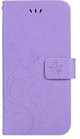 Draamvol iPhone 11 Case Flip Wallet PU Leather Cover Butterfly Pattern Kickstand Card Slots Magnetic Notebook Folio Bumper for iPhone 11 Phone Case, Light Purple