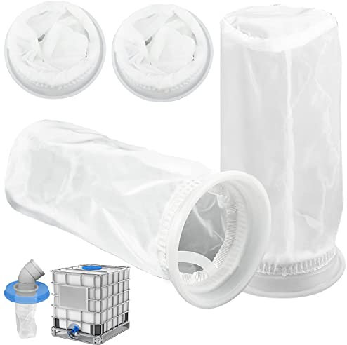 Lot de 4 Filtre IBC en Nylon pour réservoir d'eau de Pluie IBC 1000 litres, Filtre en Nylon Raccord de Couvercle de réservoir IBC pour réservoir d'eau de Pluie IBC