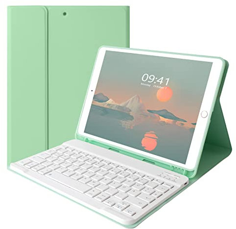 Lively Life Tastiera Bluetooth per iPad 9.7, iPad 6 Generazione 2018/iPad 5 Gene 2017, iPad Air 2/1,iPad Pro 9.7, con Custodia Protettiva, Tastiera Rimovibile - Layout Italiano QWERTY - Verde