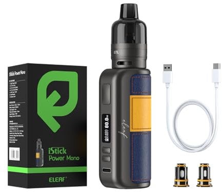 Eleaf iStick Power Mono Vape Ohne Nikotin Kit Mit GTL Pod Tank 80W 3500 mAh Akku Elektronische Zigarette Ohne E-liquid Gelb Blau