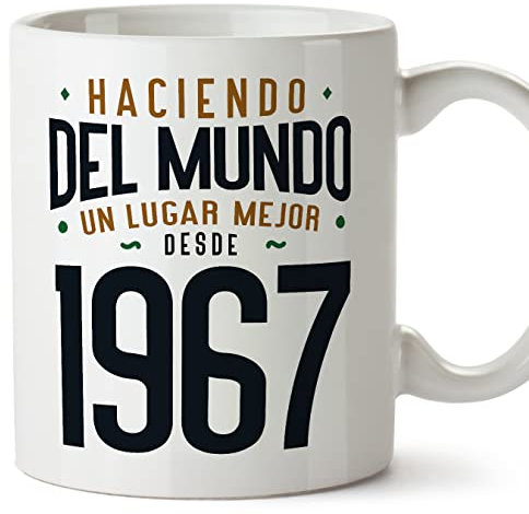MUGFFINS Tazas 1967 Cumpleaños - En Español - Haciendo del Mundo un Lugar Mejor - 11 oz / 330 ml - Regalo original y divertido