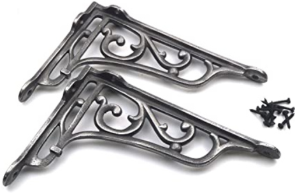 Oakcrafts - Pair of Victorian Style Heritage Cast Iron Shelf Brackets - 230mm x 150mm