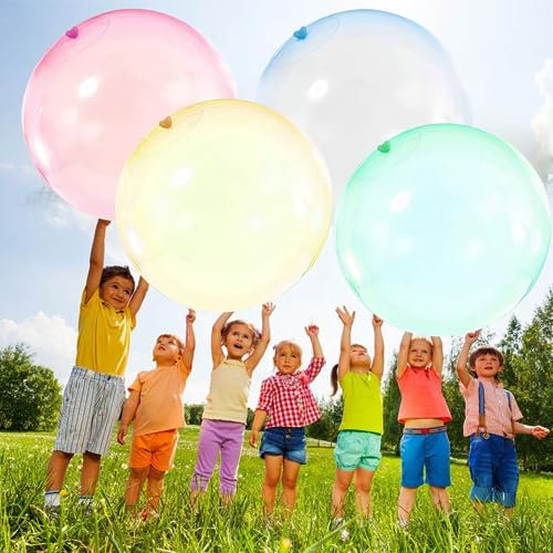 Gran Bola de Agua Hinchable Bola de Burbujas Gigante Bombas de Agua Reutilizables Niños Adultos Al Aire Libre Jardín Juguetes Piscina Fiesta Juguetes (4pcs-Colores mezclados)