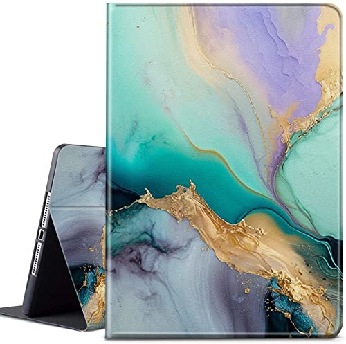 CGFGHHUY Schutzhülle für Microsoft Surface Pro 7 Plus, leicht, PU-Leder, Smart-Ständer, mit automatischer Schlaf- und Weckfunktion, für Microsoft Surface Pro 7 Plus/7/6/5/4, grüner Marmor