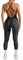 OMKAGI Seamless Gerippte Jumpsuit Damen Eng Rückenfreie Sleeveless Yoga Sport One Piece Romper High Neck Einteiler Workout Playsuit(M,Schwarz)