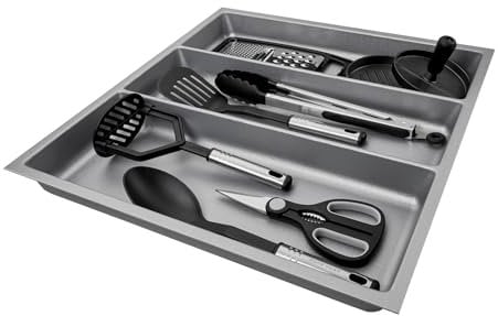 SO-BOX 2 Mehrzweckeinsatz Breite 50,9 cm, Tiefe 46,2 cm mit silbergrauer Kanvas-Struktur für Schubladen bis Juli 2012 von NOBILIA mit einer Breite von 60 cm