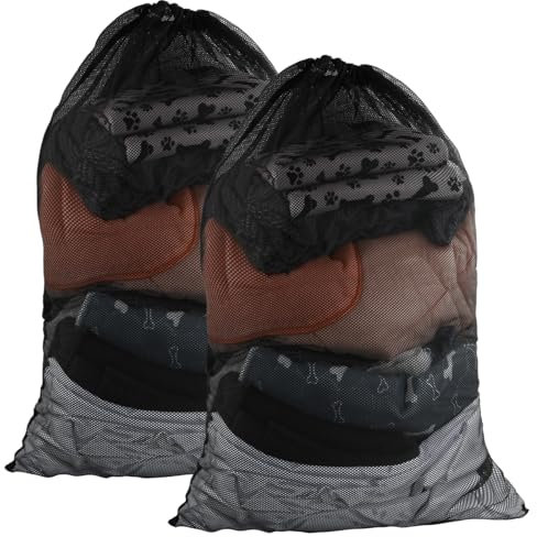 Anseom 2 Piezas Bolsa Lavadora, Bolsa Malla Lavanderia, Bolsa de Malla con Cordón, Bolsa Colada Grande para Lavadora, Se Usa para Lavar Ropa Interior, Camisas, Calcetines, Ropa de Bebé