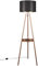 lightling Stehlampe Coby mit Ablagefläche, Fußschalter, Stoffschirm in Taupe, exkl. 1 x E27 max. 60W, Ø 57 cm, Höhe 152 cm, Dreibein in schwarz matt