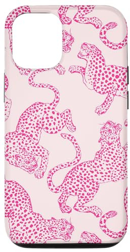 Ästhetisches rosa Geparden-Leoparden-Y2K adrettes Boho-Rosa-Muster Hülle für iPhone 12/12 Pro