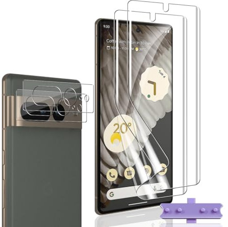 Bekiikoo Schutzfolie für Google Pixel 7 Pro und Google Pixel 7 Pro Panzer Schutz Glas Kameraschutz [2+2 Stück]-HD Vollständige Abdeckung,Weich TPU Folie, Panzerfolie für Google Pixel 7 Pro Schutzfolie