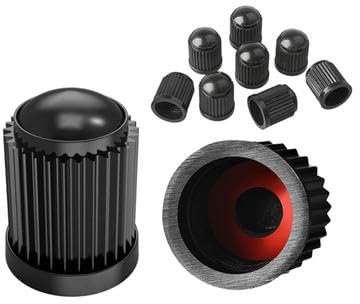 Dproducts Tyre Valve Caps, 10 Pack, with O-Ring Seal, Universal Stem Dust Covers for SUV, Cars, Bikes, Motorcycles, Trucks, Heavy-Duty, Airtight, Screw-On, Easy Operation, Black