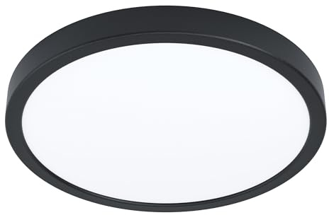 EGLO connect.z Smart Home LED Badezimmer Deckenleuchte Fueva 6-Z, ZigBee | App und Sprachsteuerung Alexa, warmweiß-kaltweiß, RGB, dimmbare Bad Deckenlampe, schwarz, IP44, Ø 28 cm
