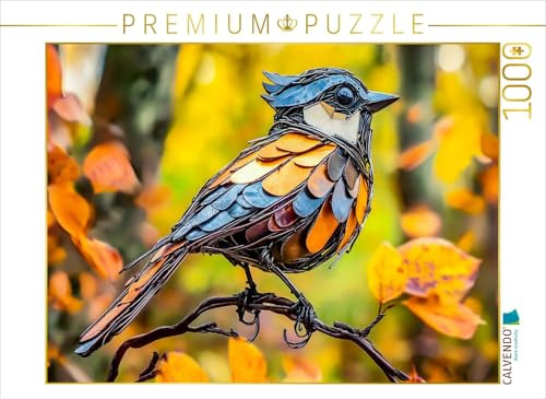 Puzzle · Metall-Blaumeise auf AST: Handgefertigte Upcycling-Deko für Ihren | Garten · Dieses charmante Motiv zeigt eine detailverliebte… · 1000 Teile · Lege-Größe 64 × 48 cm · CALVENDO Puzzle