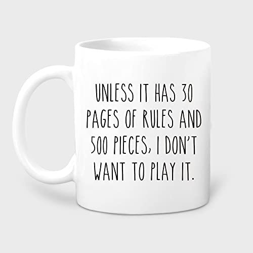 IKJHG 30 Pages of Rules and 500 Pieces Mug, Funny Board Games Mug, Board Game Lover Gift, Tabletop Games Gift, Gaming Mug, Gamer Coffee Mug 11oz