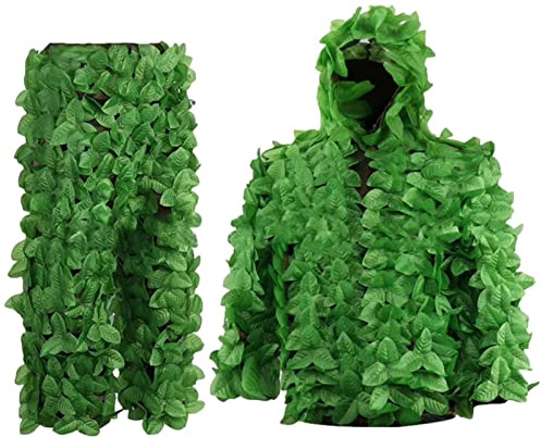 Lunaobrik Jagd-3D-Blatt-Anzug – Tarn-Verdeckungs-Outfit, Leichter Ghillie-Anzug | Leafy Für Lautlose Bewegung, Waldjagdausrüstung | Outdoor-Dschungelanzug Für Professionelle Jagd Und Wildtiere