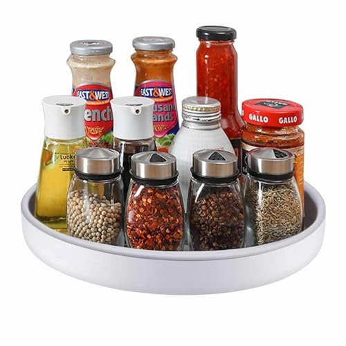CHEFZOCO Plato Redondo Giratorio, Bandeja giratoria de Cocina, Organizador de Cocina y Nevera Rotatorio, Plato Antideslizante Estante, Plato Organizador de armarios, Altura 2.5 cm, Diámetro 30 cm