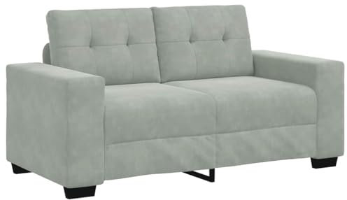vidaXL Zweisitzer-Sofa Hellgrau 120 cm Samt