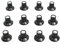 BODYA 12Pcs Electric Guitar Knobs Guitar AMP Knob Amplifier Skirted Knobs Volume Tone Control for Fender Black