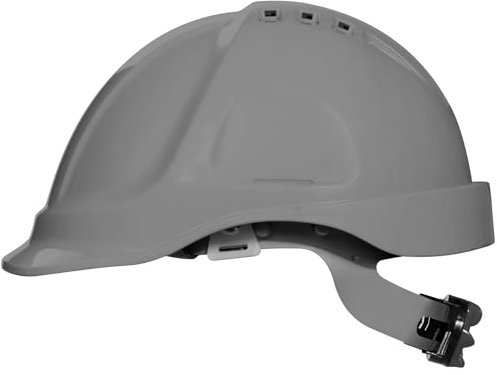 Stenso Bauhelm Schutzhelm Bauarbeiterhelm - EN 397 Zertifiziert, Größe 52-63 cm, ABS Material mit 6 Belüftungslöchern, HDPE-Schraube, Kunstleder, Anti-Schweiß, 360 g, 3 Jahre Betriebsdauer Grau x 1