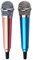 Pyugxab 2 Pcs Mini Microphone with Omnidirectional Stereo Mic for Voice Recording,Chatting and Singing, Android, Blue & Pink