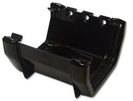 Floplast Black 114mm Square Gutter and Fittings (Black Gutter Union)