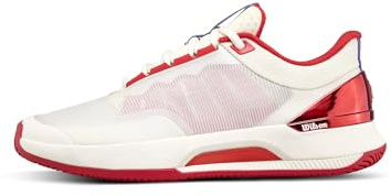 WILSON Intrigue Tour Women's Tennis Shoe - Tofu/Red, Size 11 US