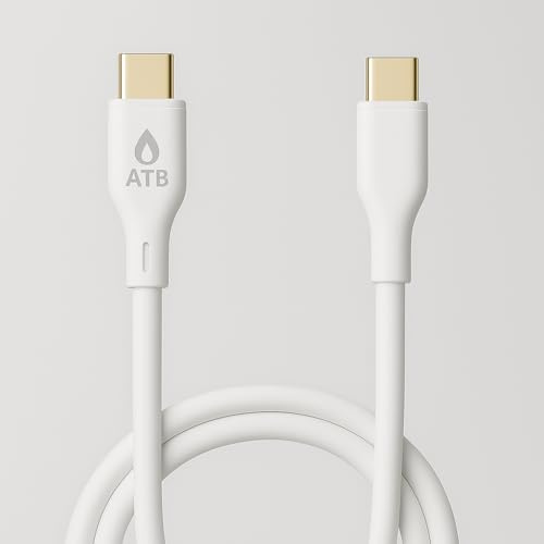 Silicone USB‑C 1000mm – Fast Charging cable with PD Support – Heat Resistant from -50°C to 150°C – White Silicone Charging Cord – Flexible, Durable, Tangle-Free Type-C Cable for Travel
