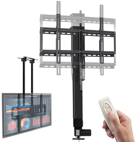 Soporte De TV con Elevación Oculta (Control Remoto), Soporte De TV Motorizado (14-60 Pulgadas), Elevación Suave + Ajuste De 500-800 Mm, Instalación Oculta, Vertical/suspendido,55-60 Inches TV