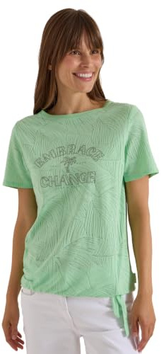 Damen Shirt im Ausbrenner-Look mit Wording