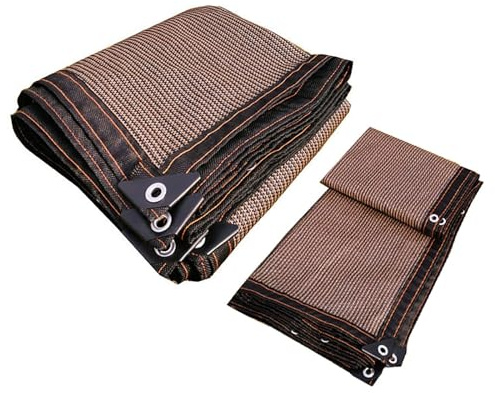 Telo Ombreggiante, 70% UV Protezione Panno Ombreggiante HDPE Riutilizzabile Vela Da Sole per Serre Esterno Giardino Pergola 1x2m 2x3.0m 3x4m 4x5m 5x6m 7xm 8x9m Marrone