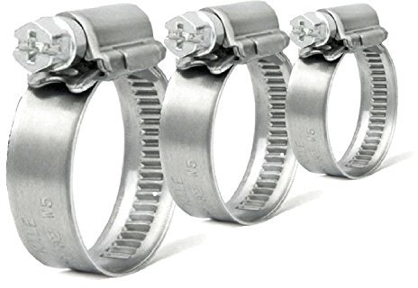 5 x High Grade Worm Drive Jubilee Hose Clamps, 12mm Band W1 Coated Hose Clips [ 50 - 70mm ]