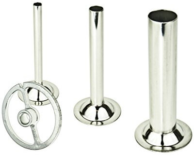 Wolfcut Wurstfüller - Set (Füllrohr Set + eine Führungsscheibe), INOX, kompatibel mit Fleischwolf Größe 8
